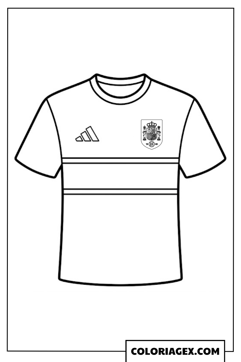 Coloriage Maillot Espagne Coupe du Monde 2026