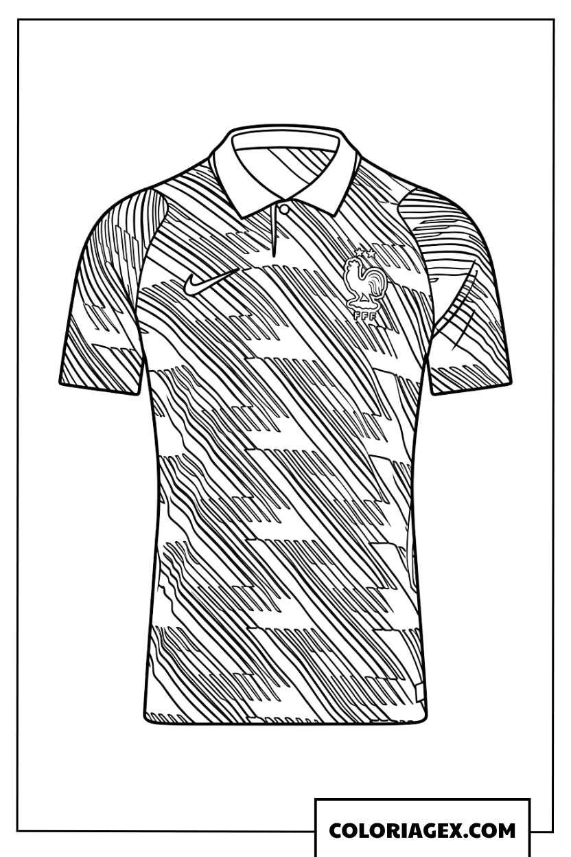Coloriage Maillot Officiel Equipe de France 2026