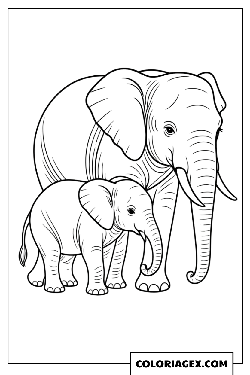 Coloriage Maman bébé arbre