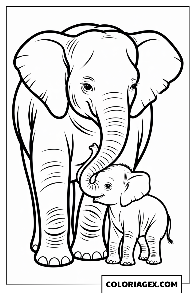 Coloriage Maman bébé eau