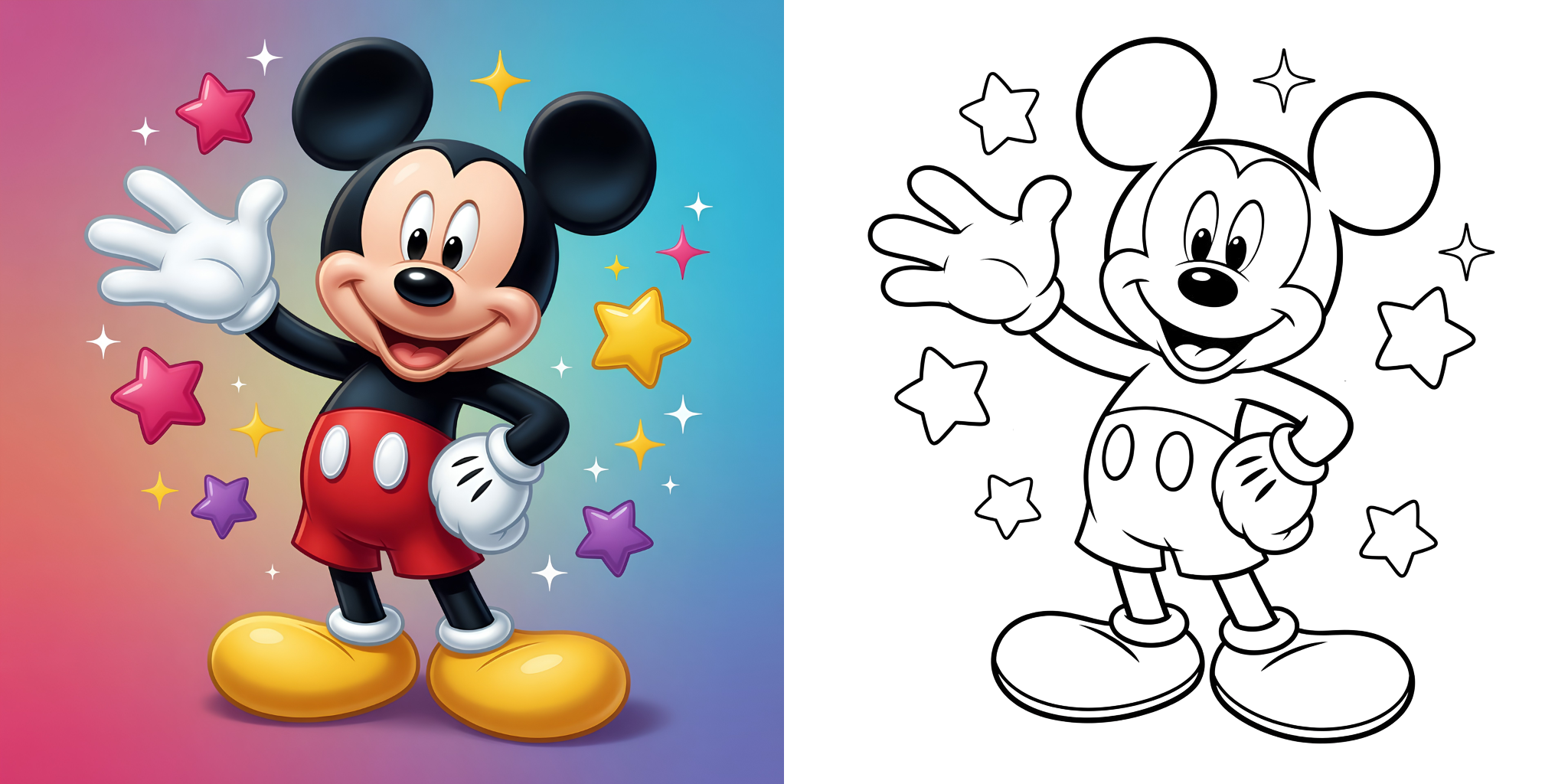 ft - Coloriage Mickey Mouse ft