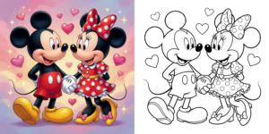 ft - Coloriage Mickey et Minnie ft