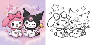 ft - Coloriage My Melody et Kuromi ft