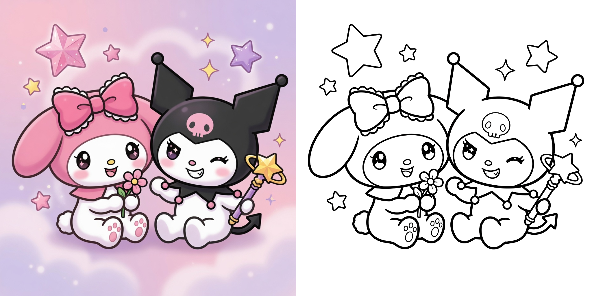 ft - Coloriage My Melody et Kuromi ft