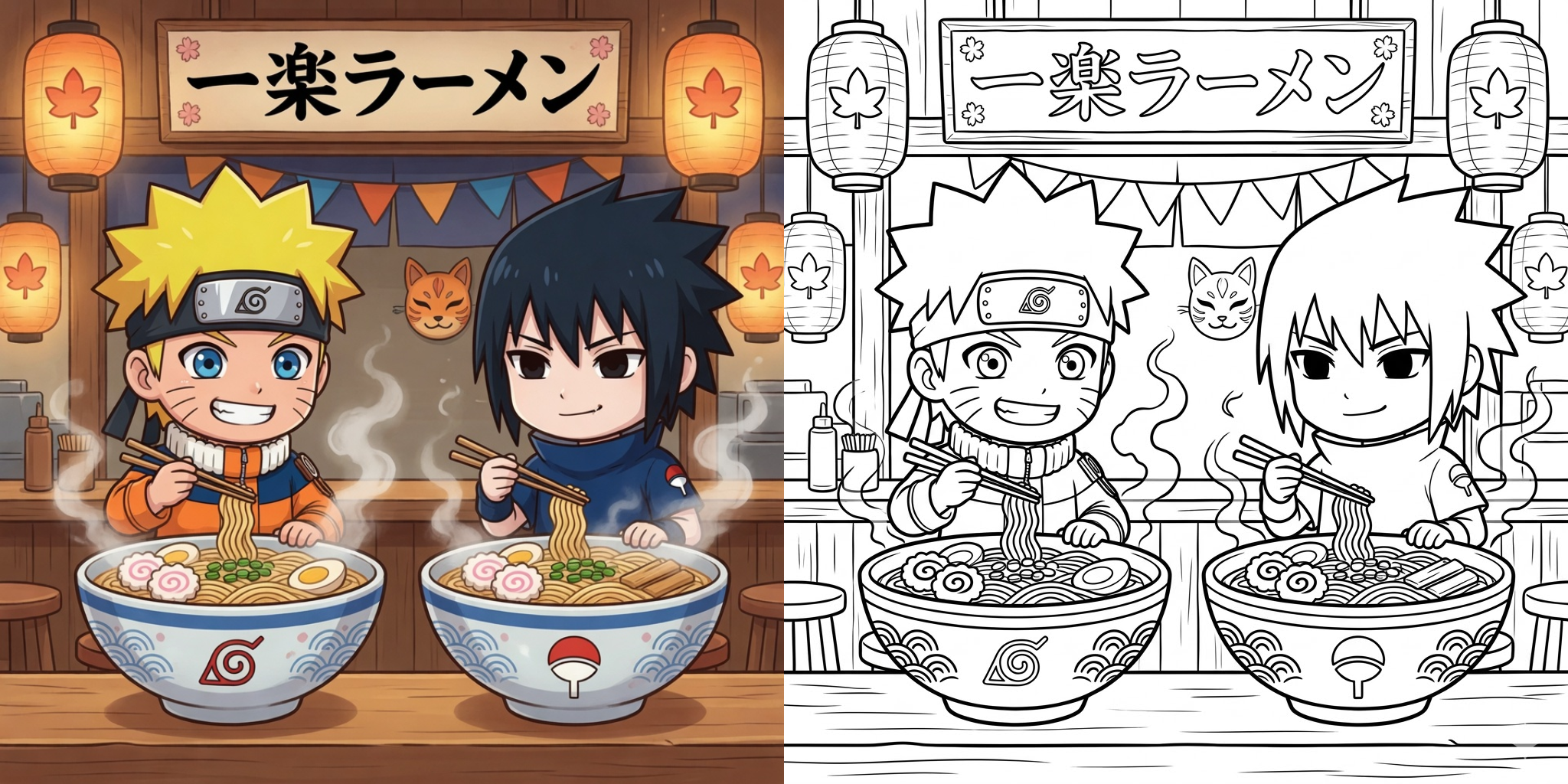 ft - Coloriage Naruto et Sasuke ft