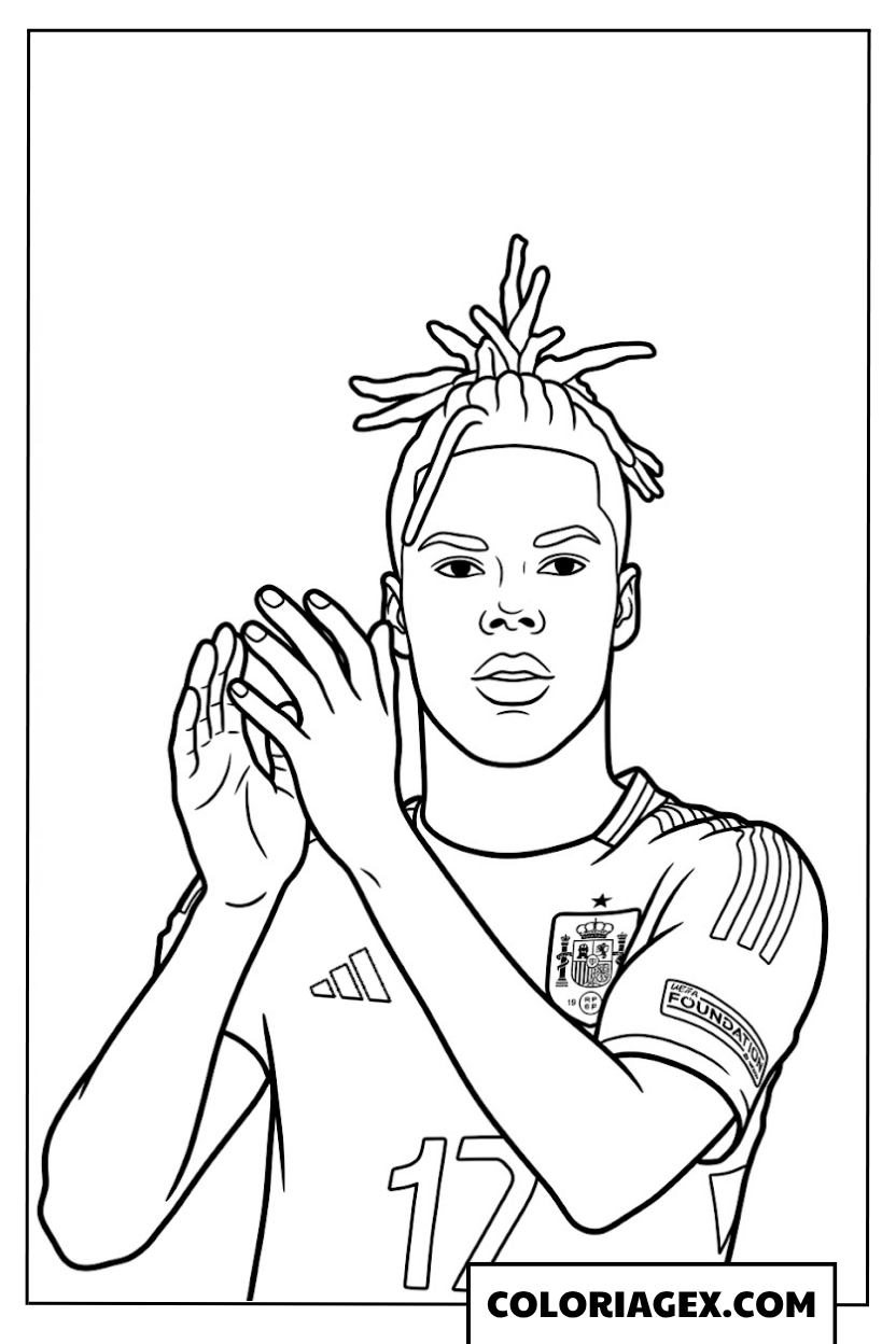 Coloriage Nico Williams Espagne CDM 2026