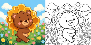 ft - Coloriage Ours et Miel ft