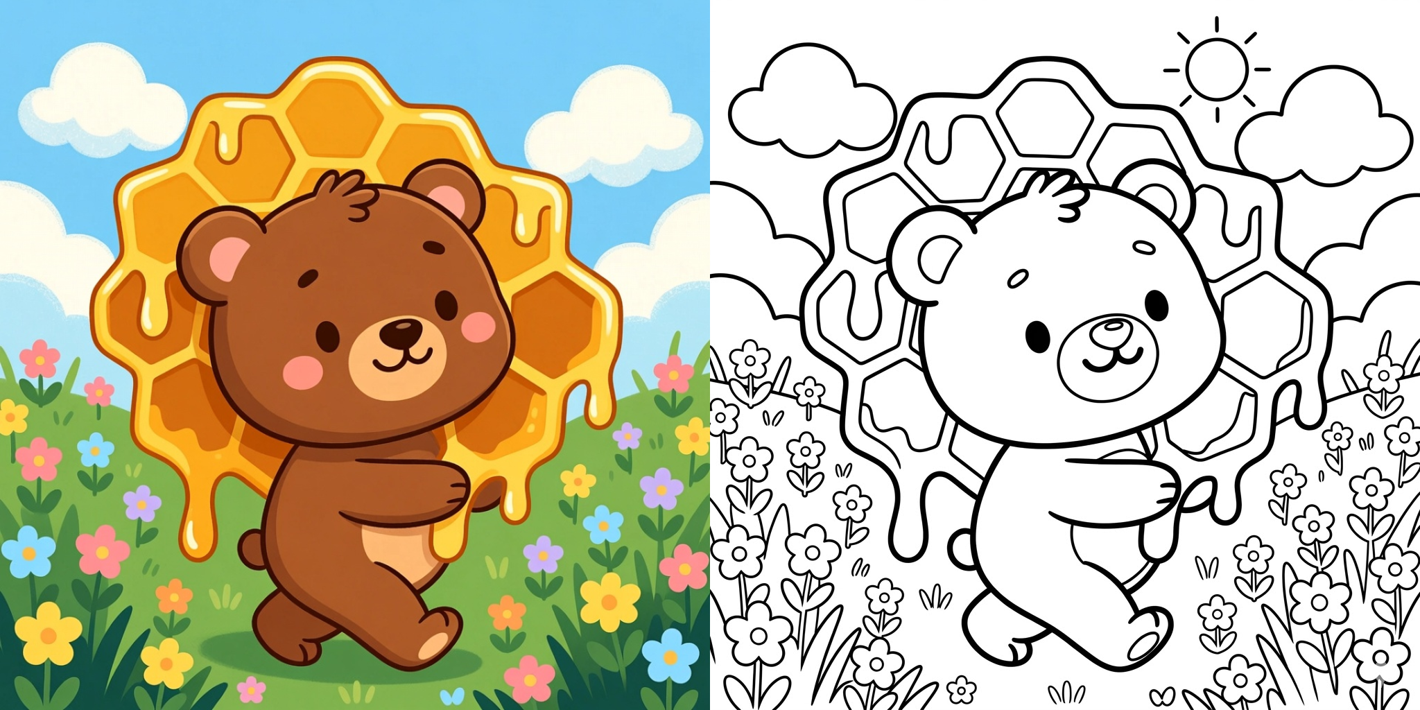 ft - Coloriage Ours et Miel ft