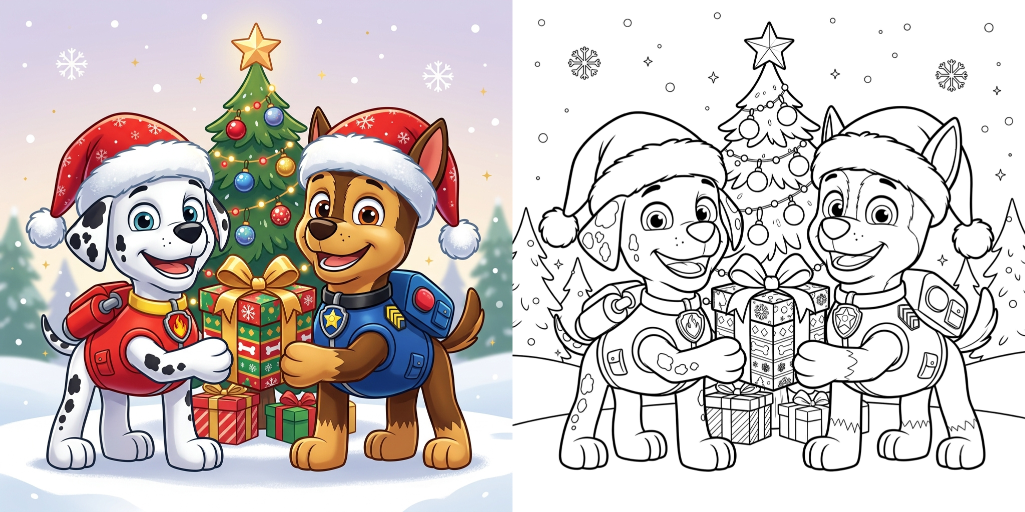 ft - Coloriage Pat Patrouille Noël ft