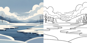 ft - Coloriage Paysage Hiver ft