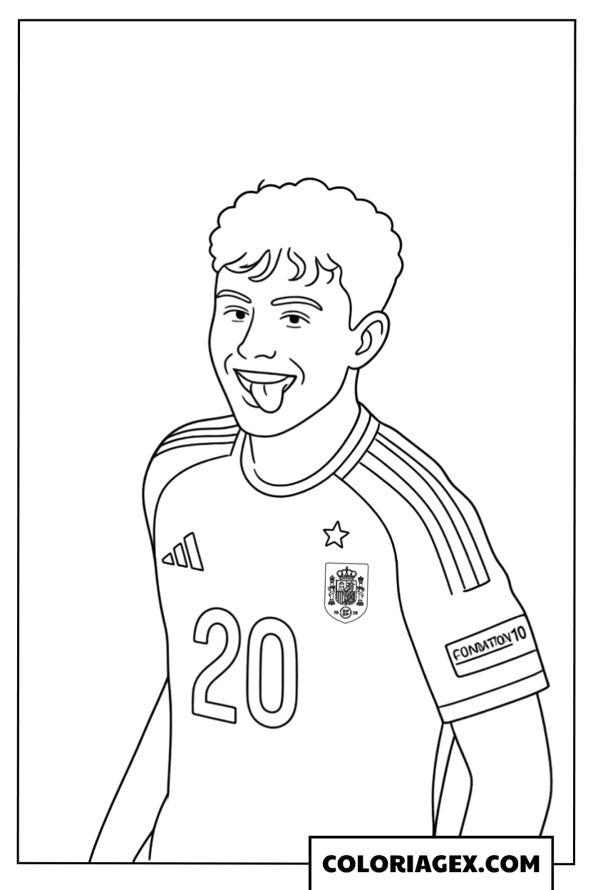 Coloriage Pedri Espagne Coupe du Monde 2026