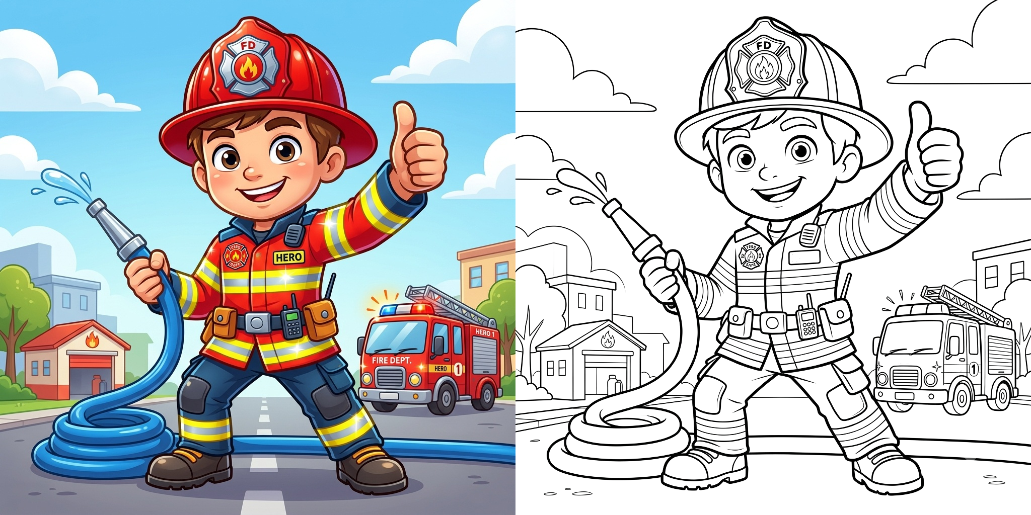 ft - Coloriage Pompier ft