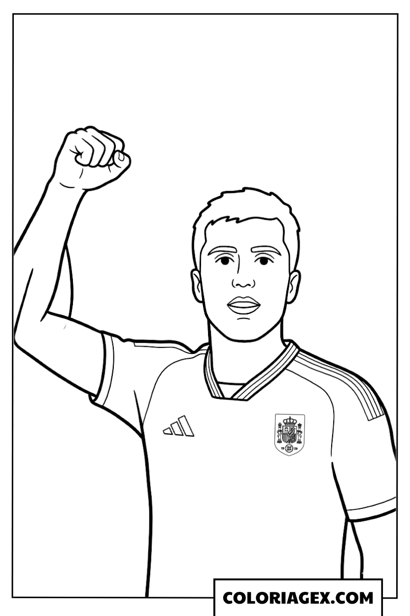 Coloriage Rodri Espagne Coupe du Monde 2026
