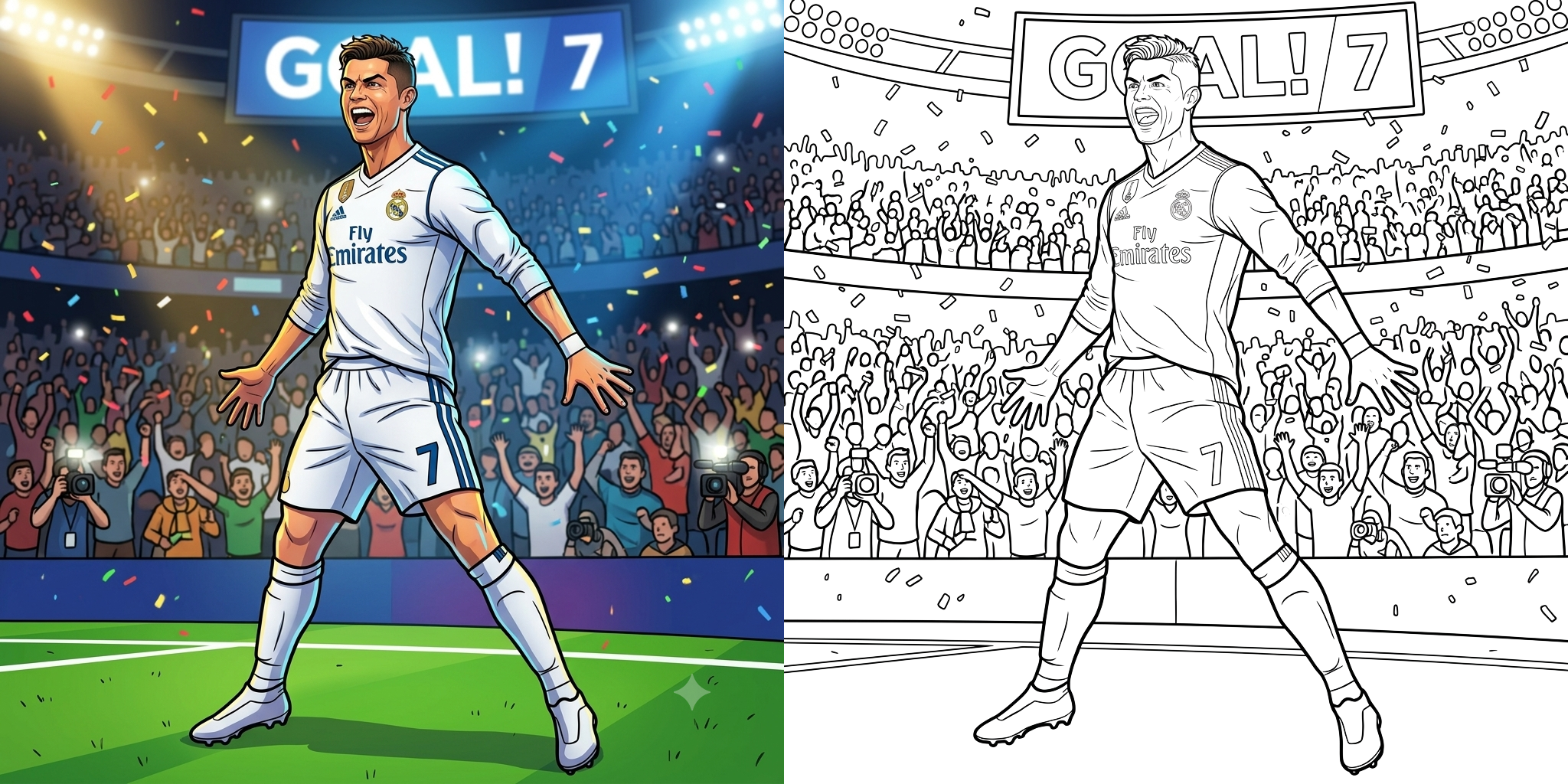ft - Coloriage Ronaldo Célébration Iconique ft