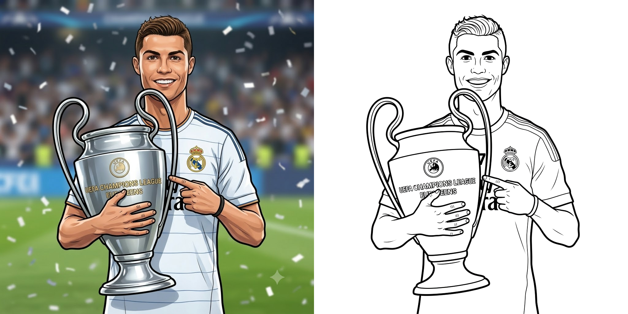 ft - Coloriage Ronaldo et Trophée ft