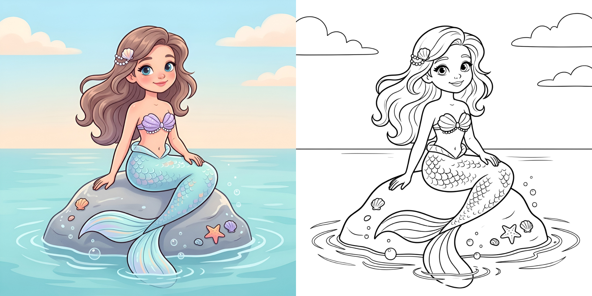 ft -  Coloriage Sirène Facile ft