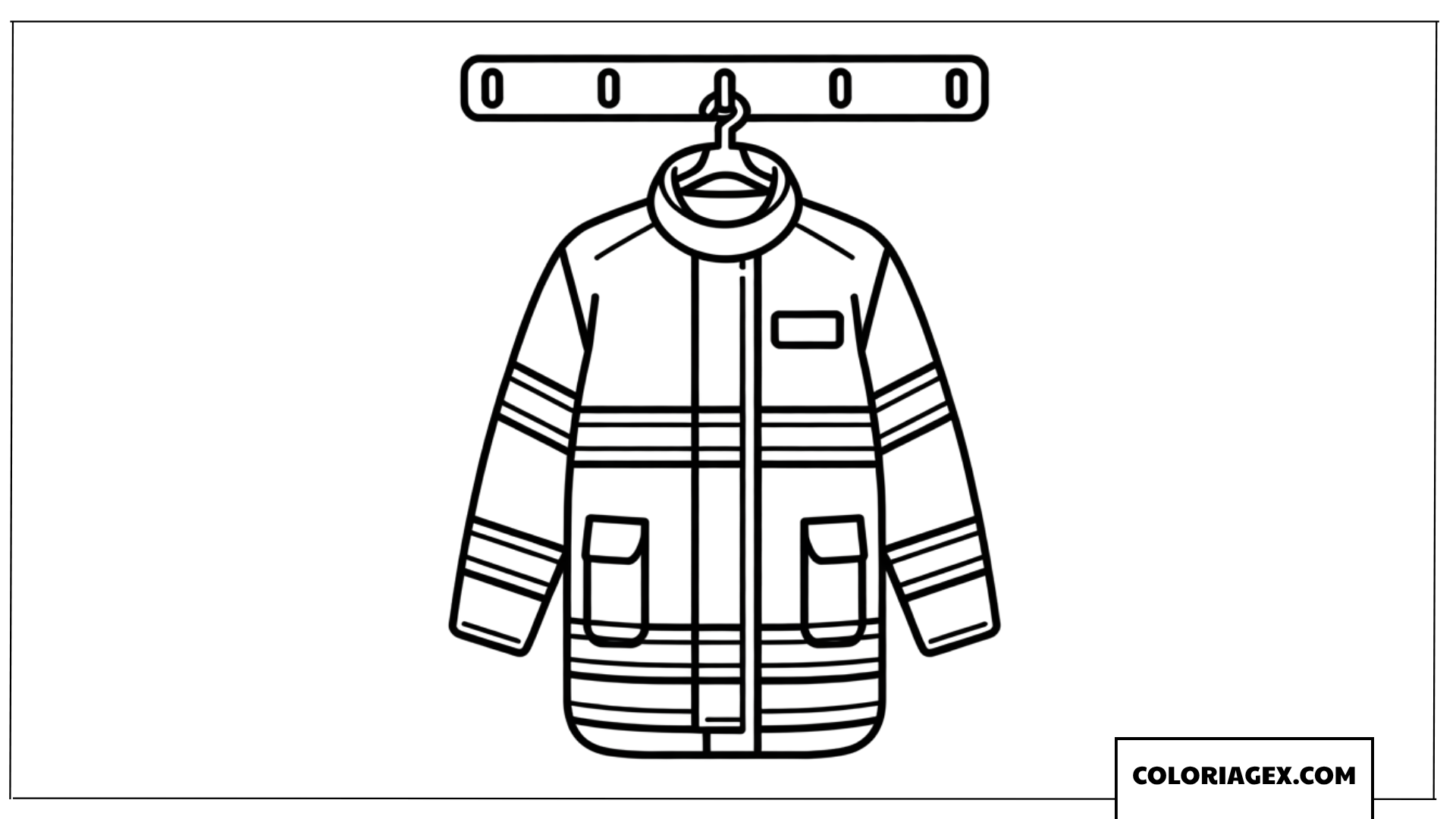 Coloriage Tenue de Protection Complète de Pompier