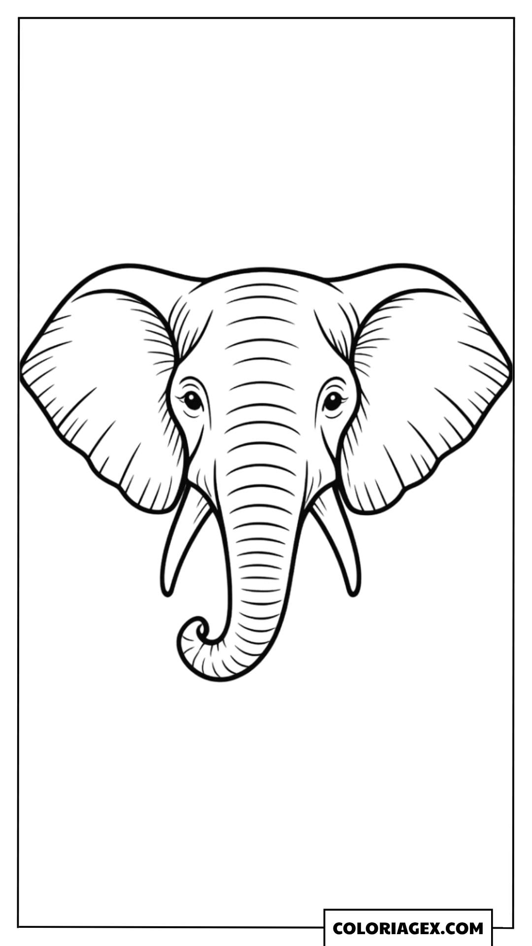 Coloriage Tête éléphant simple