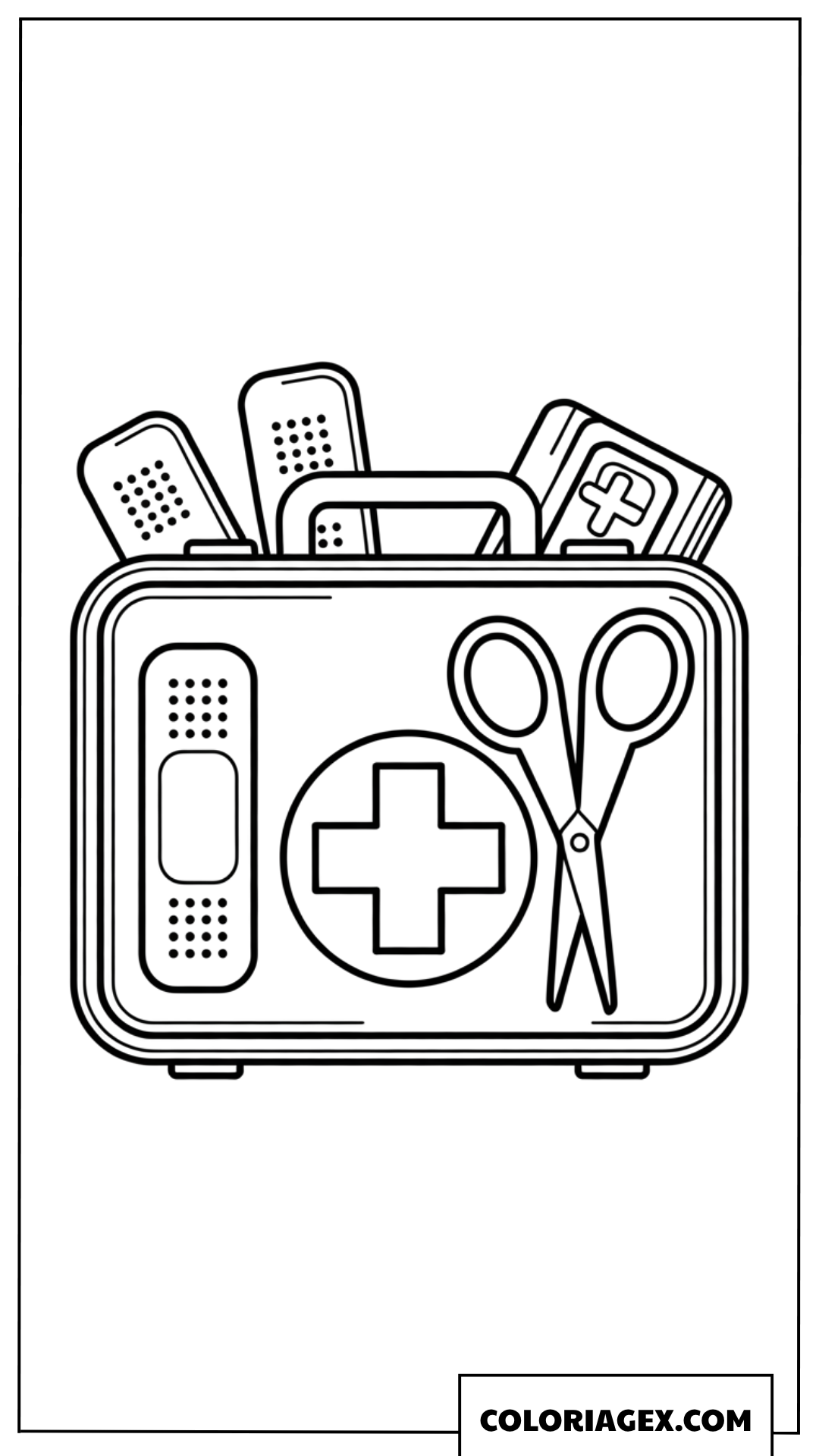 Coloriage Trousse de Secours Medical