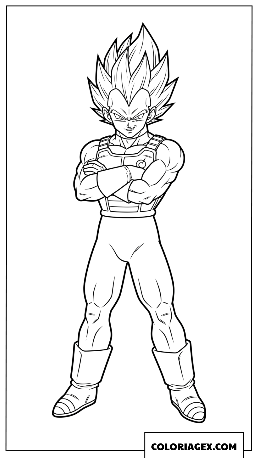 Coloriage Vegeta le prince des guerriers