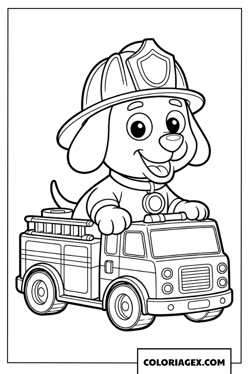 Coloriage coloriage chien pompier