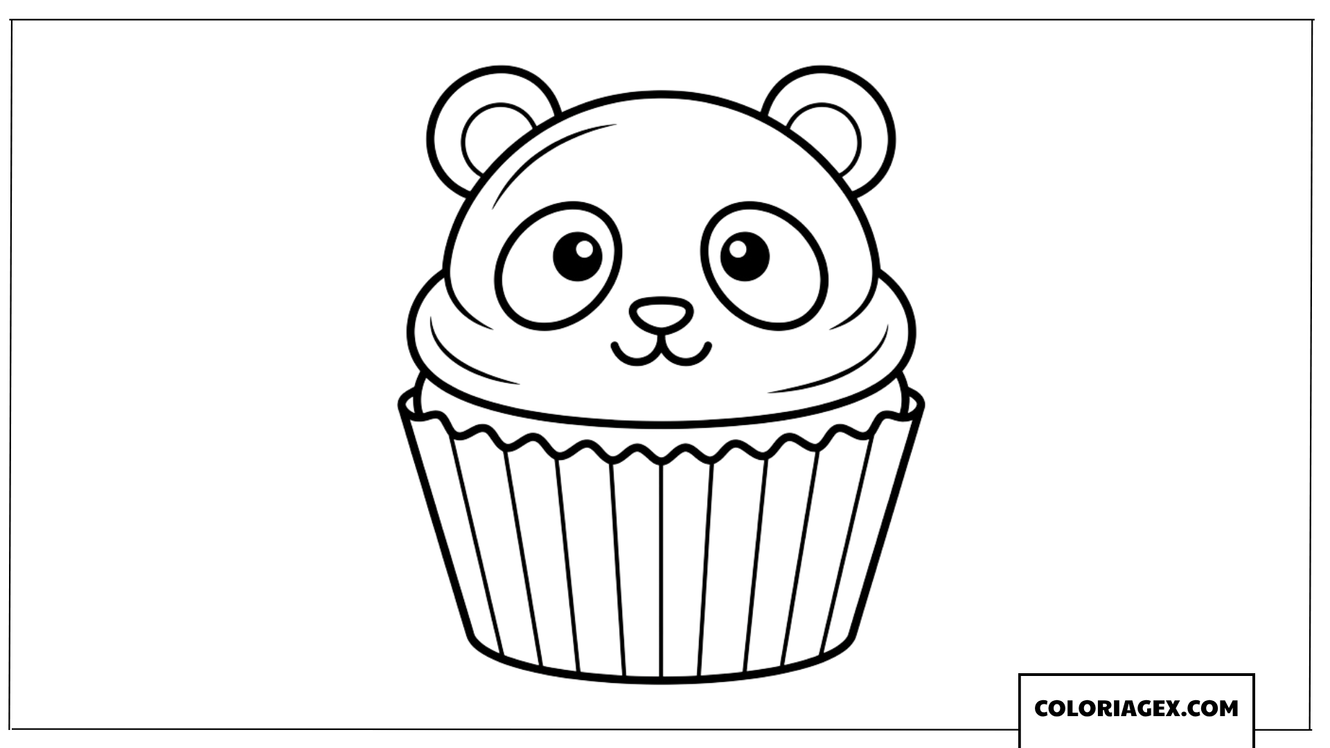 Coloriage d un adorable cupcake en forme de panda