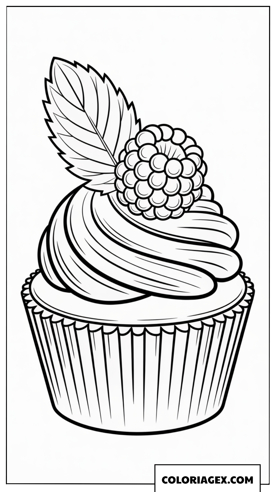 Coloriage d un delicieux cupcake surmonte d une framboise