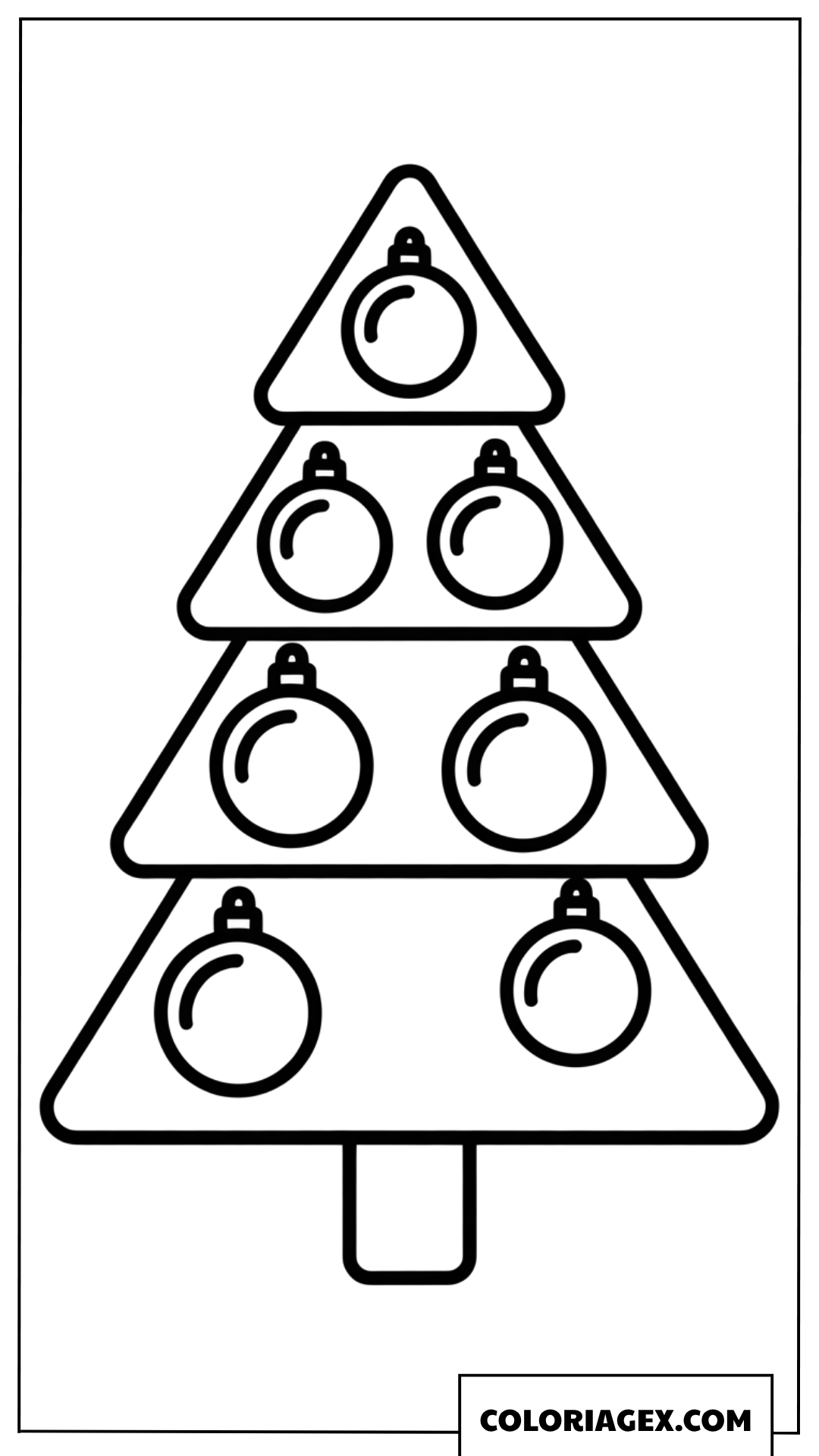 Coloriage d un sapin de Noel avec de jolies boules