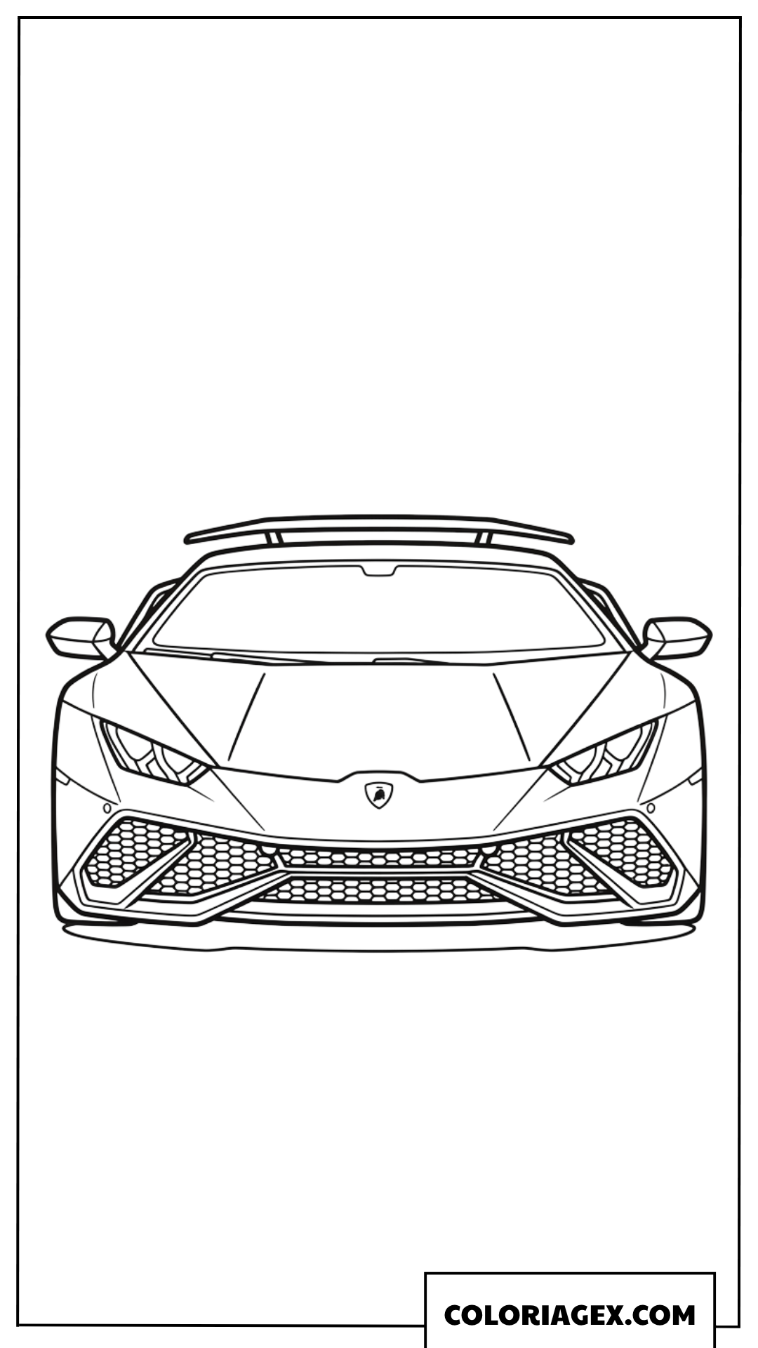 Coloriage de Lamborghini avec des grilles avant