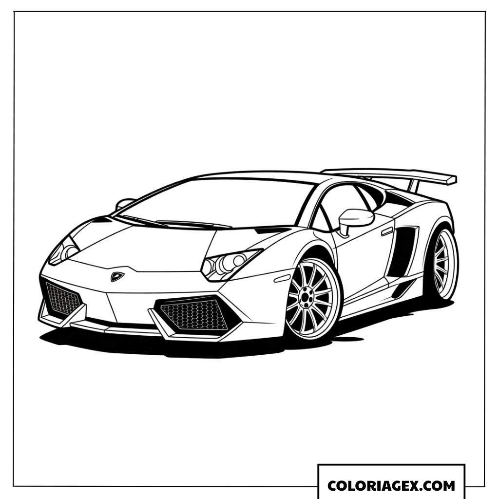 Coloriage de Lamborghini sportive et elegante