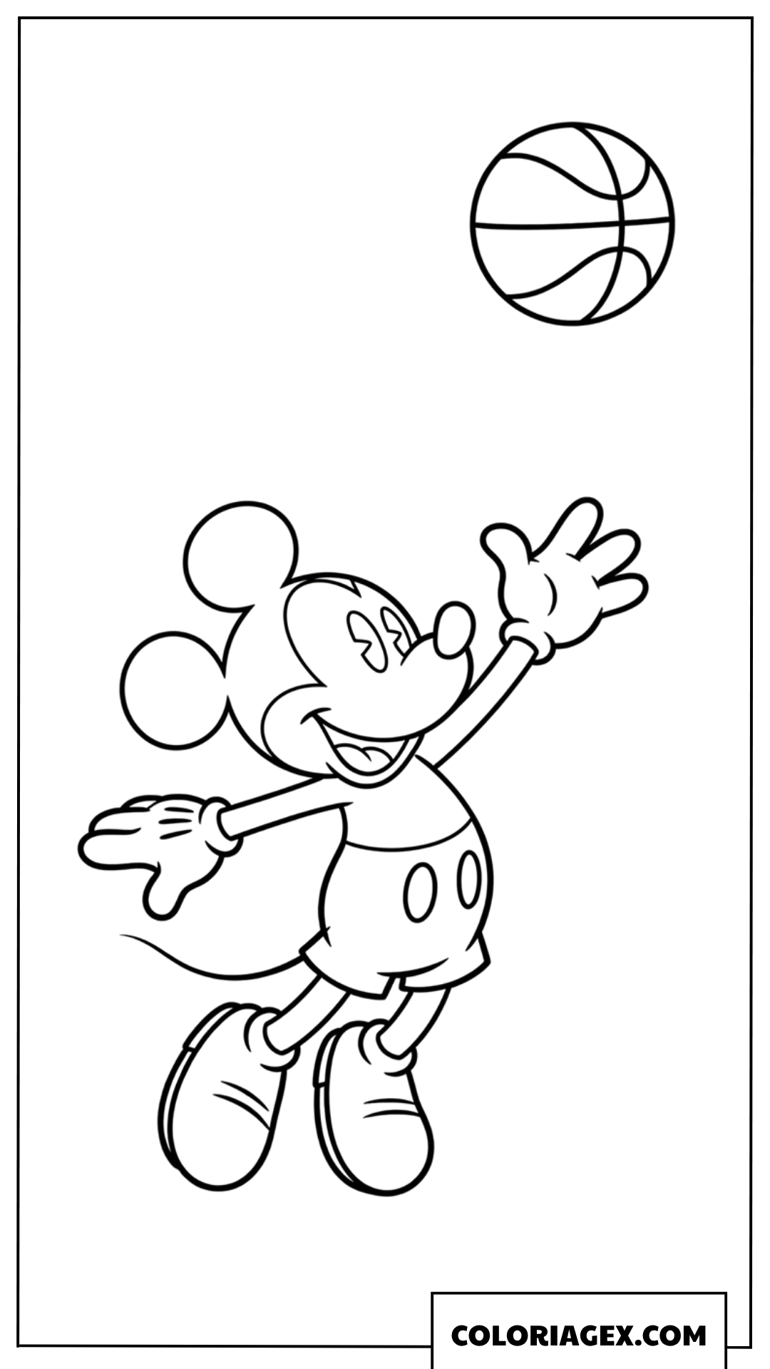 Coloriage de Mickey sautant pour tirer