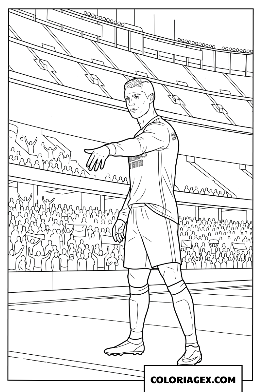 Coloriage de Ronaldo effectuant le geste légendaire Calma