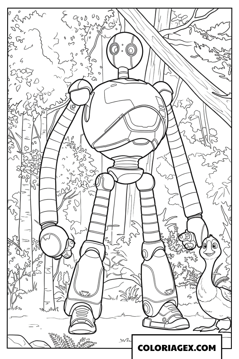 Coloriage de Roz et son petit ami Brightbill