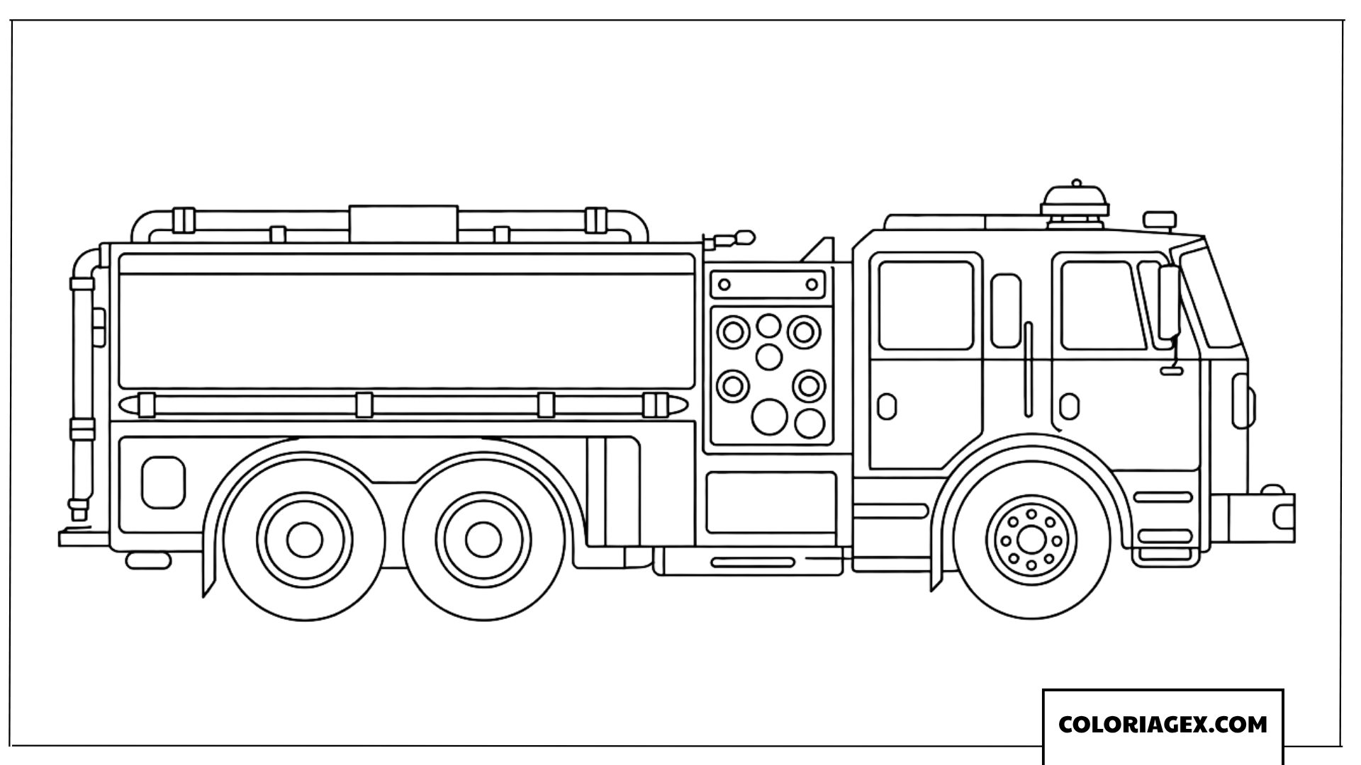 Coloriage de camion citerne de pompiers à peindre