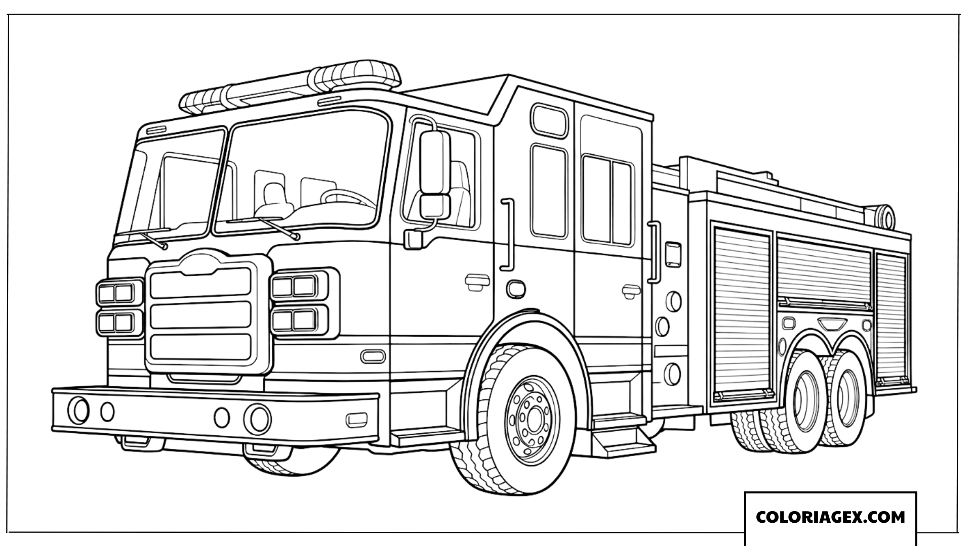 Coloriage de camion de pompiers moderne spécialisé