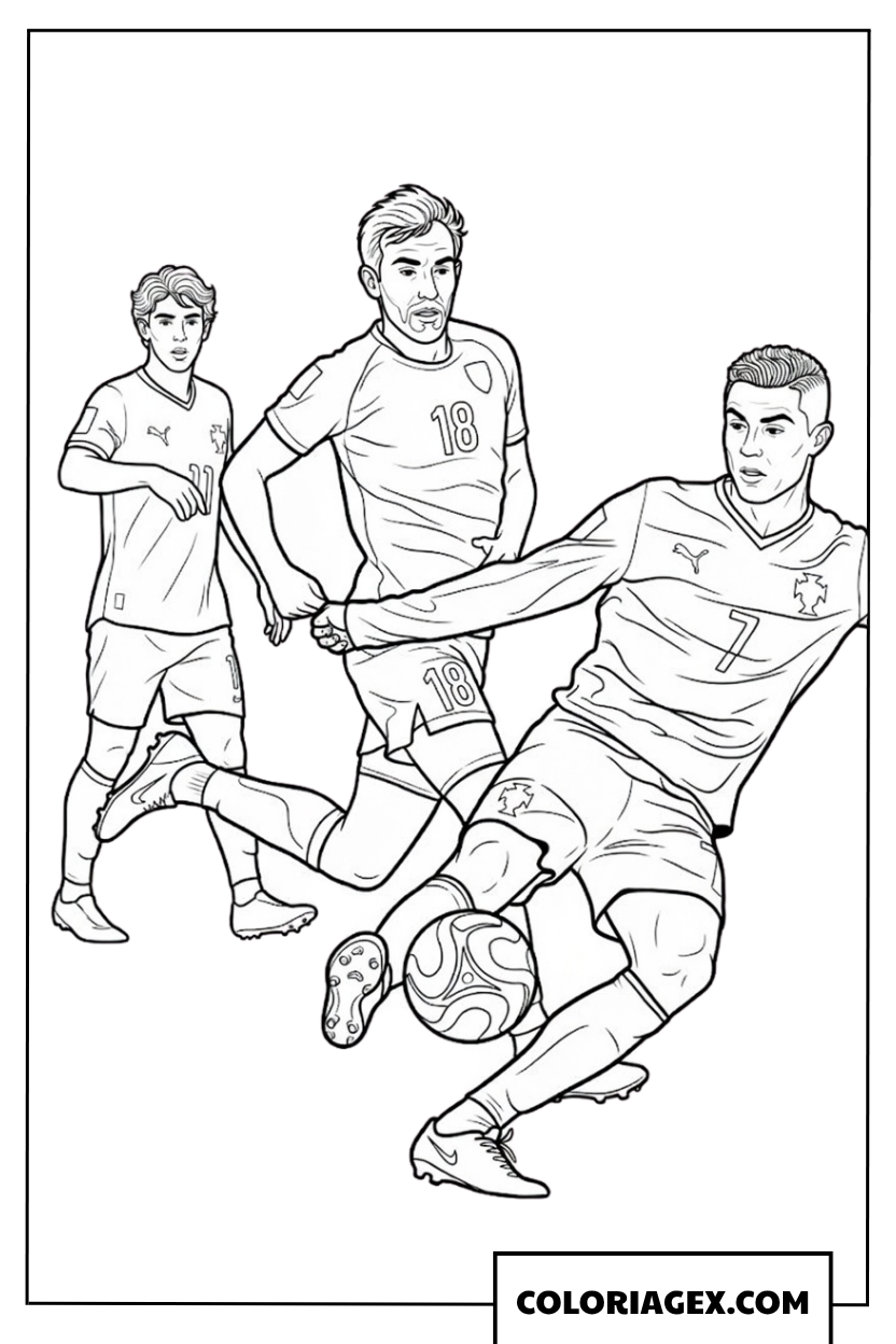 Coloriage de la frappe precise de Cristiano Ronaldo