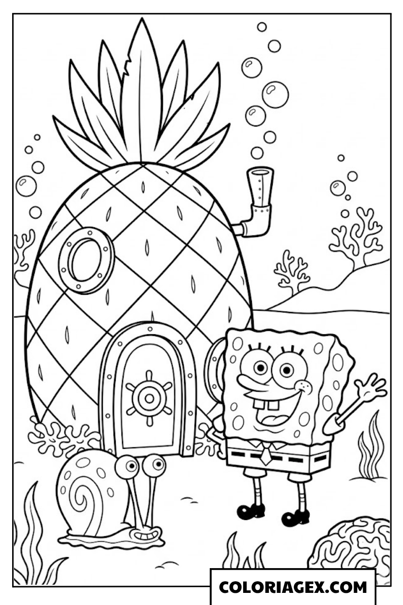 Coloriage de la maison Ananas