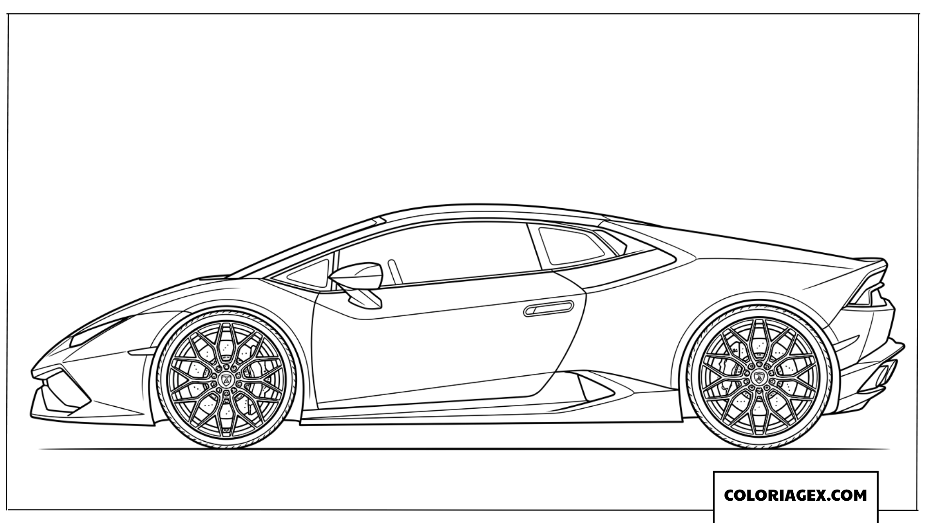 Coloriage de la voiture de sport Lamborghini au profil sportif