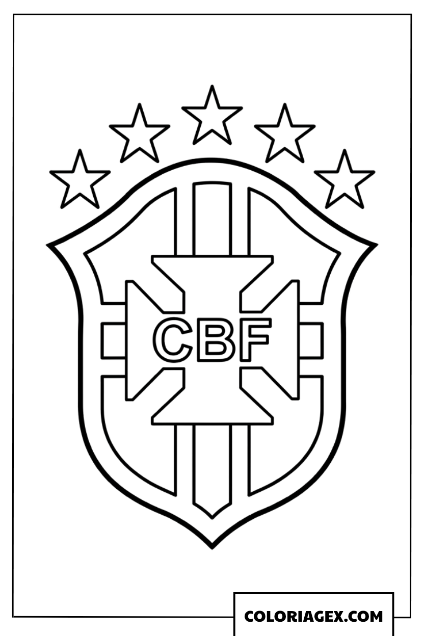 Coloriage de l'écusson de l'équipe nationale du Brésil