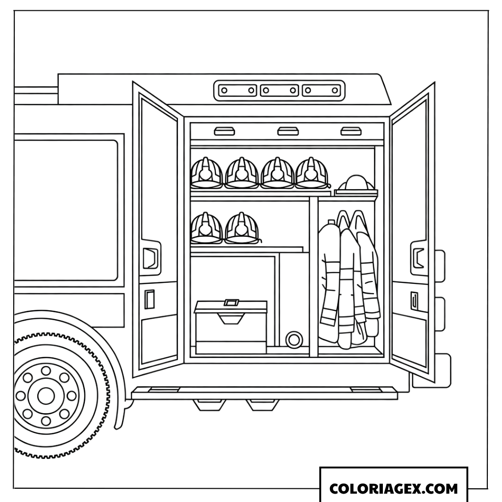 Coloriage du coffre de rangement lateral du camion