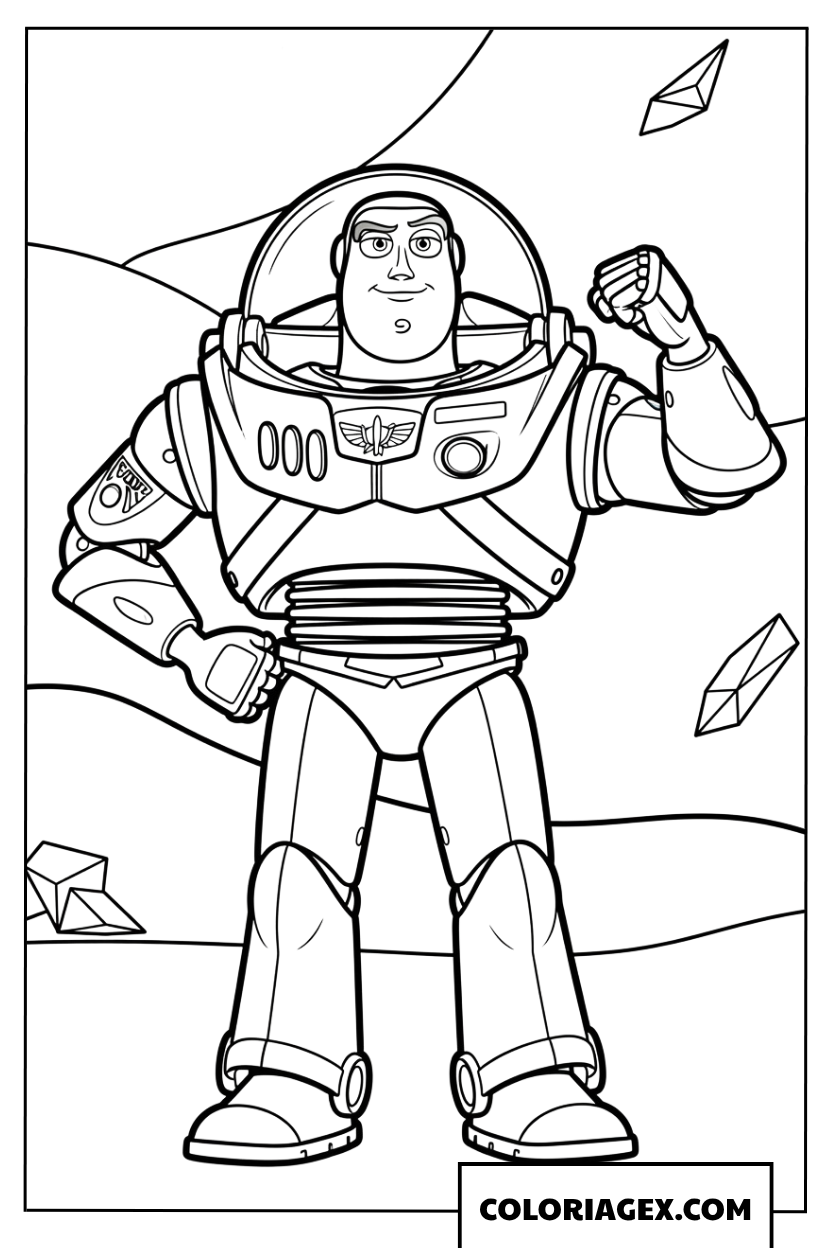 Coloriage du héros spatial Buzz l'Éclair