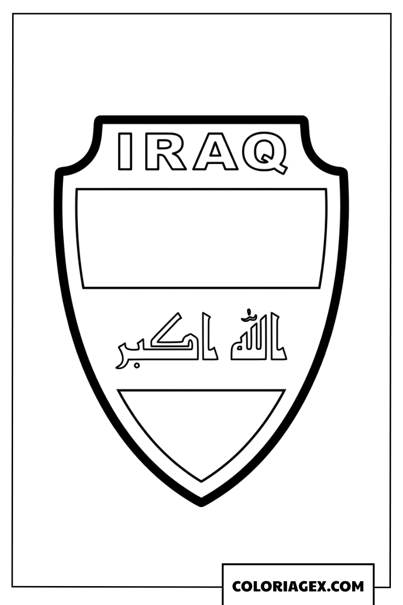 Coloriage du logo officiel de la federation de football d Irak