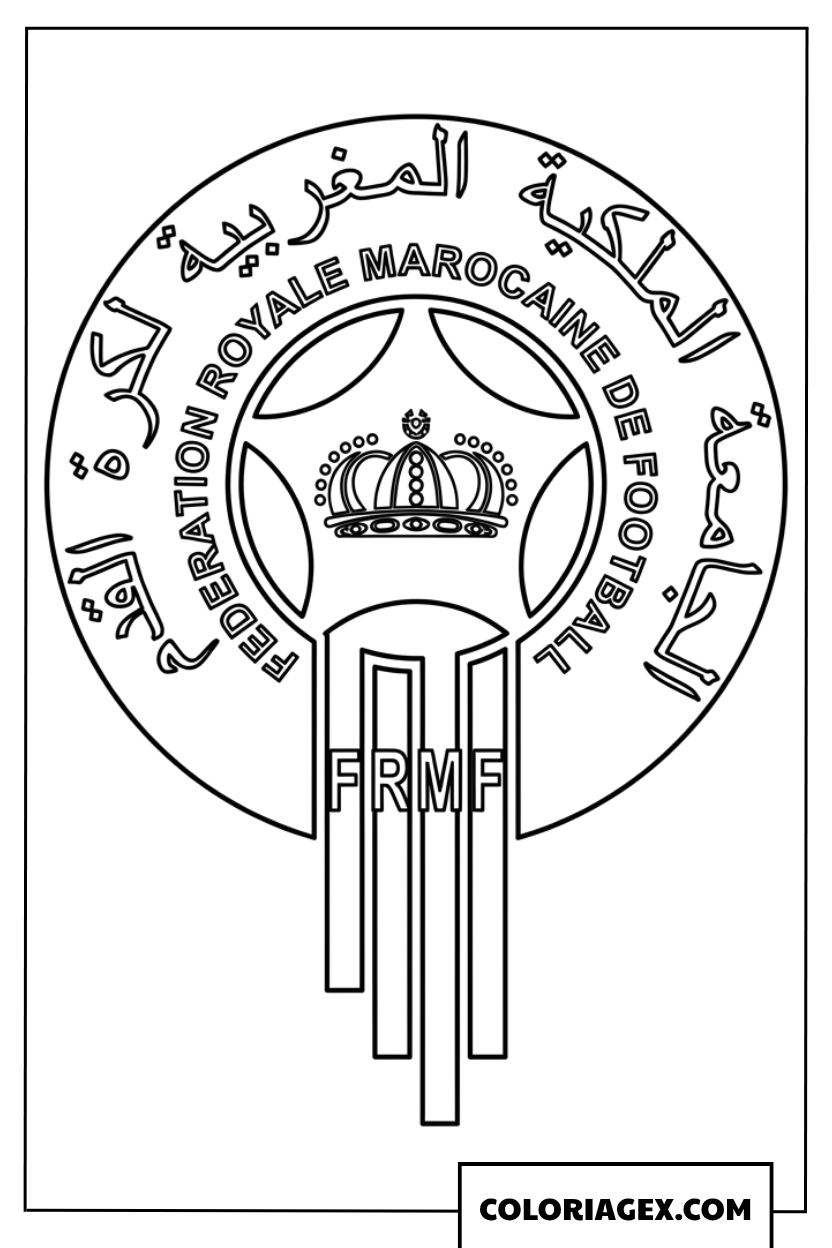 Coloriage du logo officiel de la fédération marocaine de football