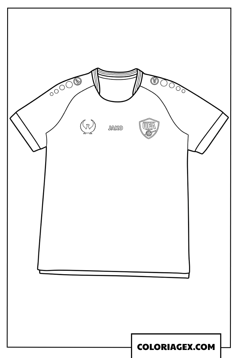 Coloriage du maillot de l equipe nationale d Ouzbekistan