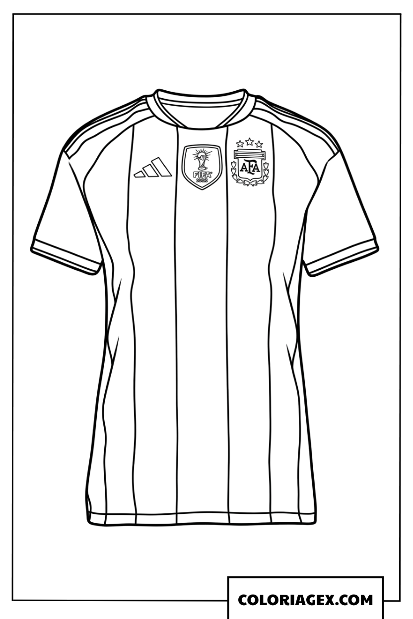 Coloriage du maillot officiel de l Argentine pour enfants