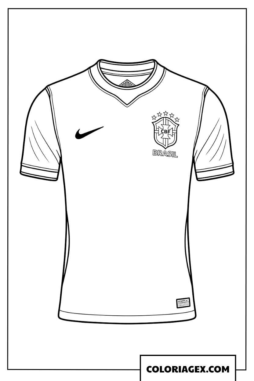 Coloriage du maillot officiel de la Seleção du Brésil