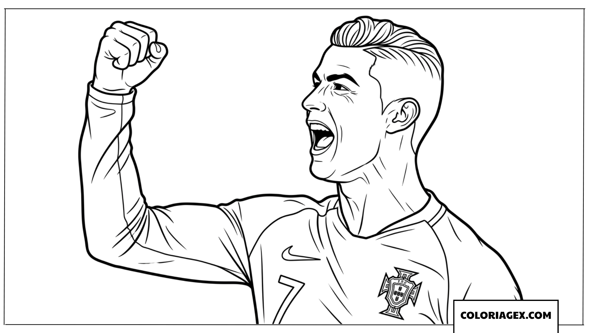 Coloriage du moment où Ronaldo crie de joie