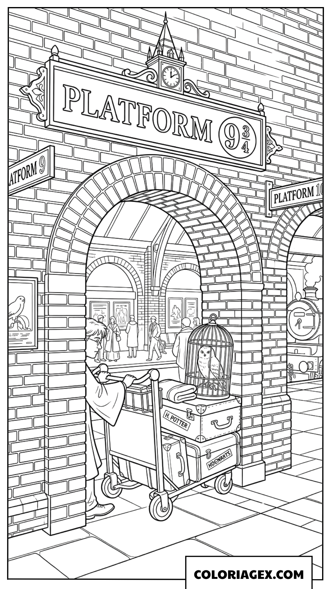 Coloriage du mysterieux quai 9 trois quarts