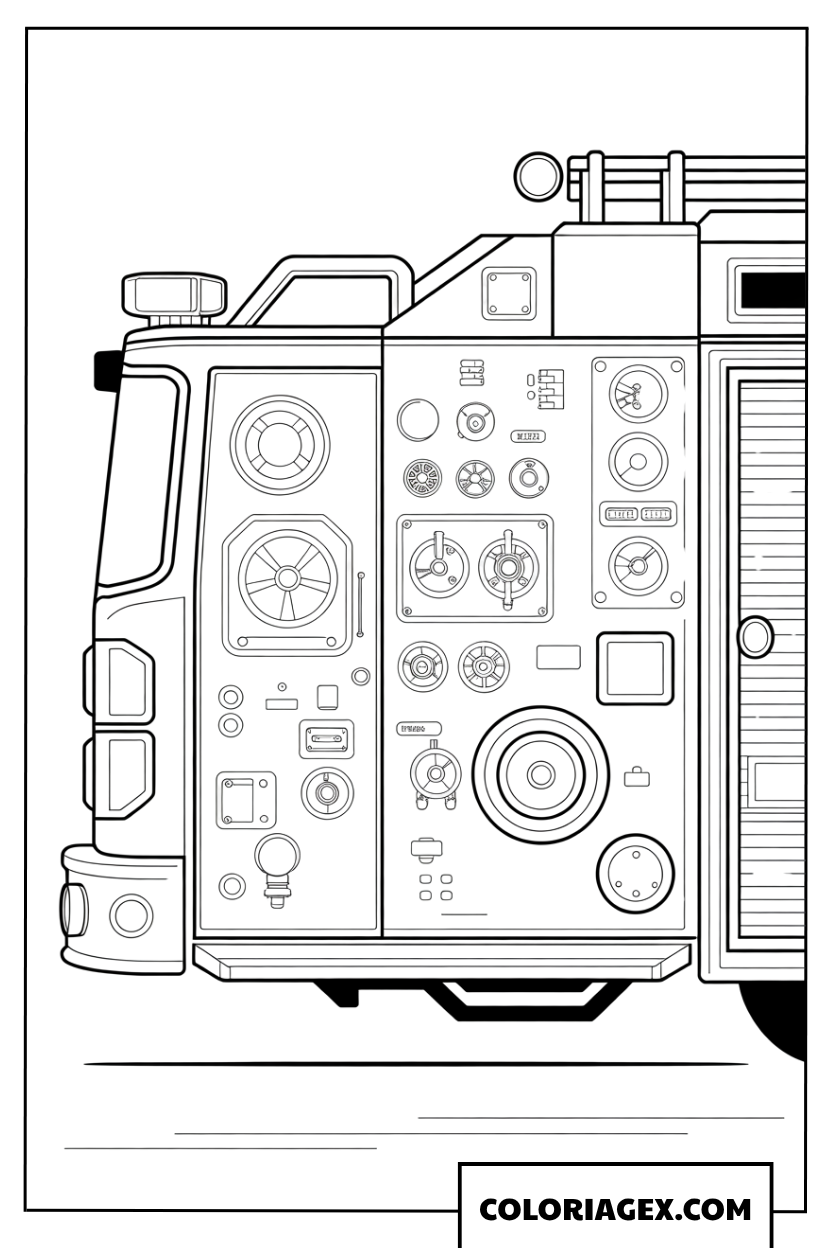 Coloriage du panneau de controle technique d un camion