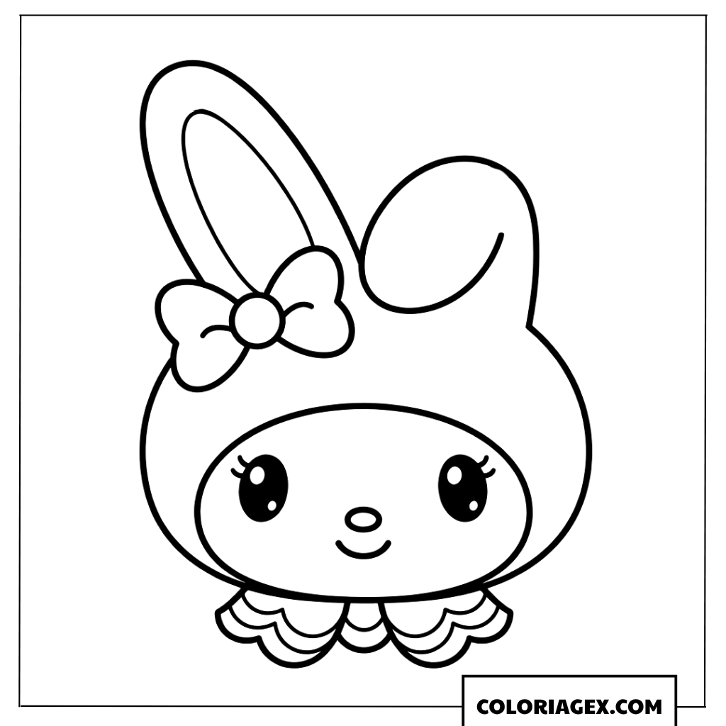 Coloriage du portrait adorable de My Melody